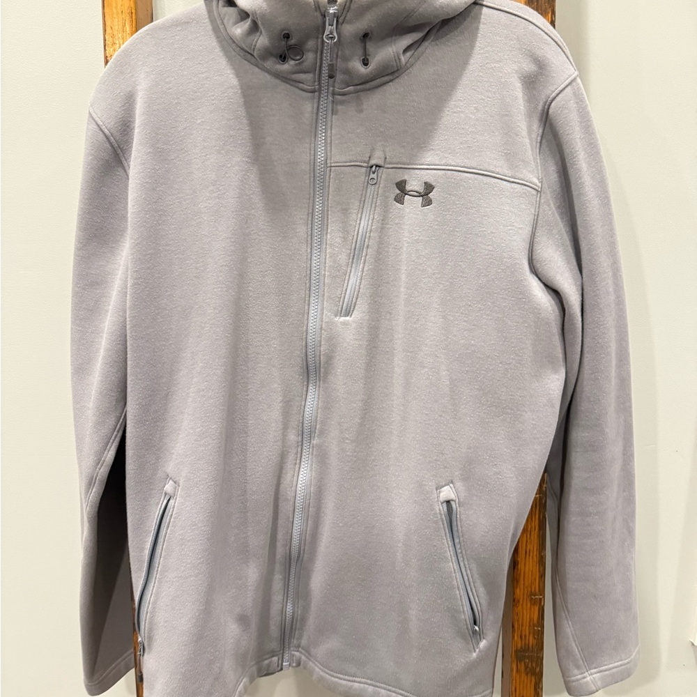Under Armour Light Gray Zip-Up Hoodie